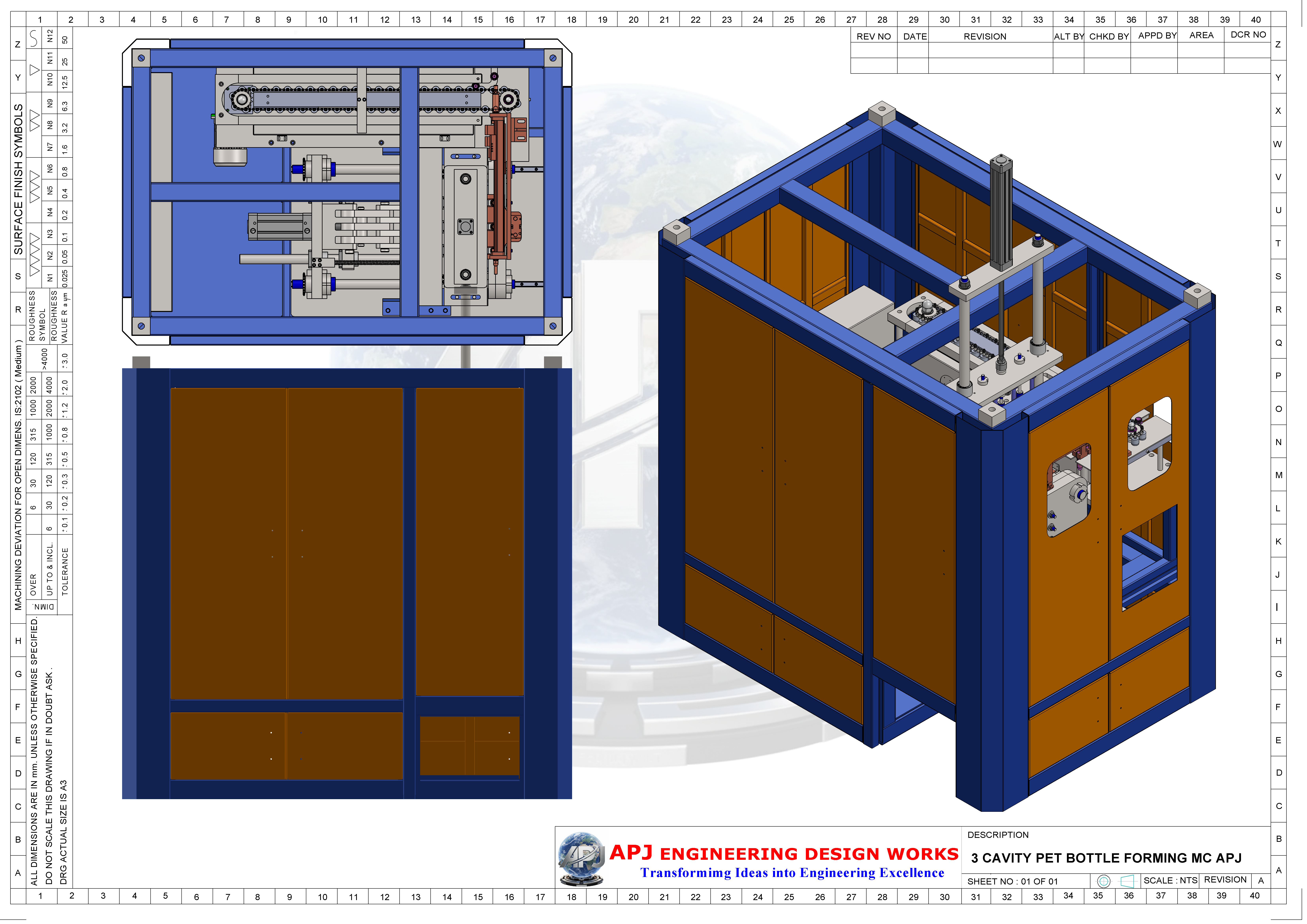 PET BOTTLE FORMING 3 CAVITY
